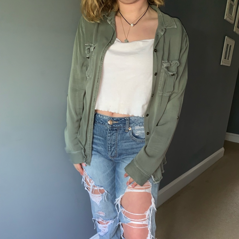 American Eagle Green Cardigan